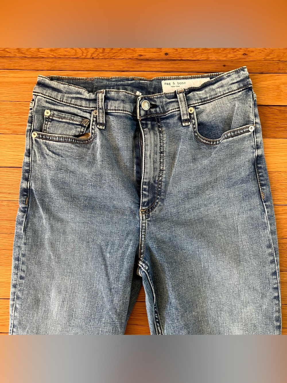 Rag & Bone Nyasa Blue Flexi Wren High Waist Ankle Slim Straight Leg Jeans 29 - Picture 3 of 12